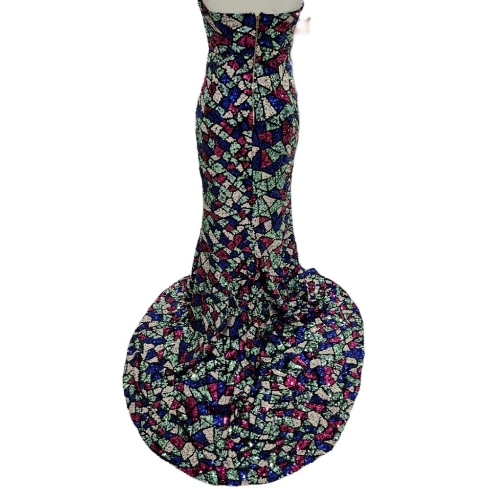**SOLD** Missord Sexy V-Cut Strapless Sequin Mermaid Dress With High Split - Picture 8 of 13